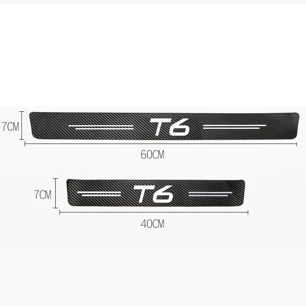 4Pcs Car Stickers Threshold Strip Carbon Fibre for Volvo T6 Auto Parts