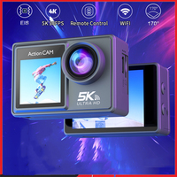 5K/4K 60FPS Action Camera Dual IPS Touch LCD EIS 170° DVR 30M Waterproof 5X Zoom Sport Camera Webcam