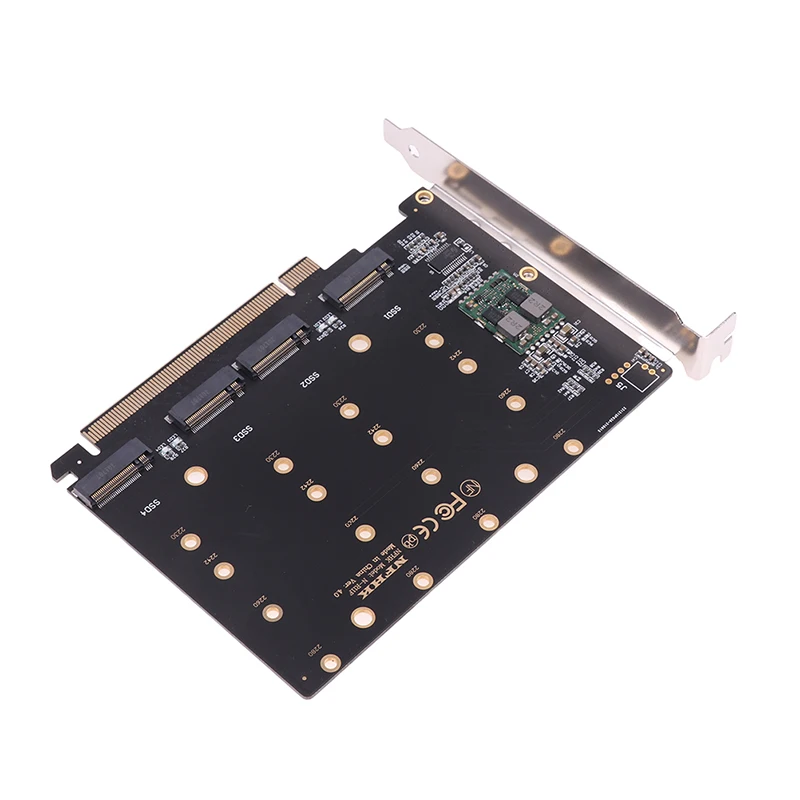4-poorts M.2 NVMe SSD naar PCIE X16M sleutel harde schijf converter lezer uitbreidingskaart, 4 x 32 Gbps overdrachtssnelheid (PH44)