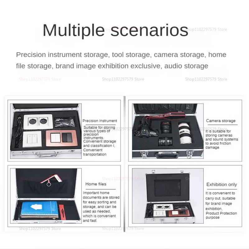 Portable Aluminum Tool Box with Sponge Lining Impact Resistant Storage Case Handheld Organizer 30x17x8cm Toughbuilt