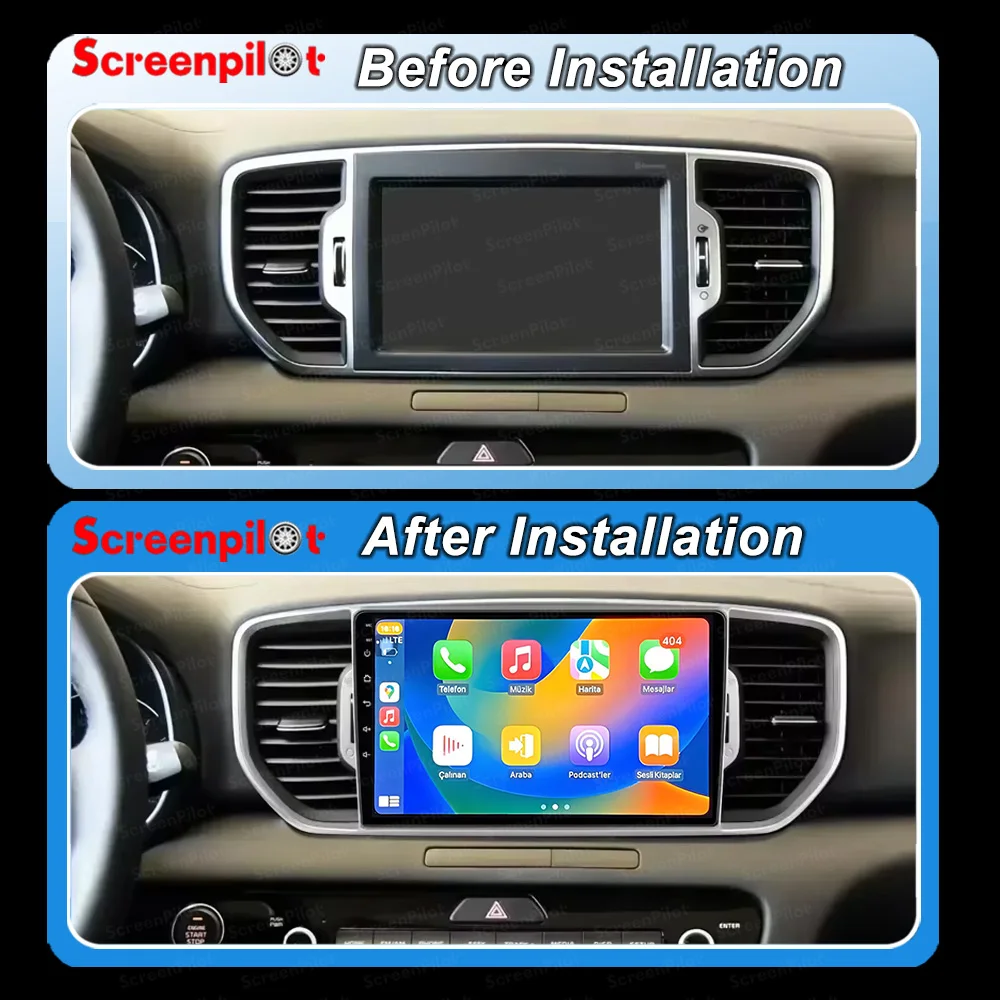 Android 16For Kia Sportage 4 2016 2017 2018 2019 Car Radio Stereo Multimedia Video Player CarPlay Autoradio GPS Navigation DSP