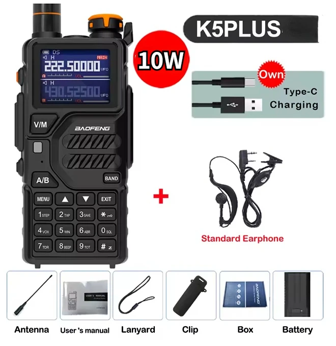 1/2 Stück BaoFeng UV-5R 5W Tri-Power Walkie-Talkie Hochleistungs-Dualband Langstrecken-Funkgerät mit 128 Kanälen Tragbares UV 5R Amateurfunk-Zweiwege-Radio