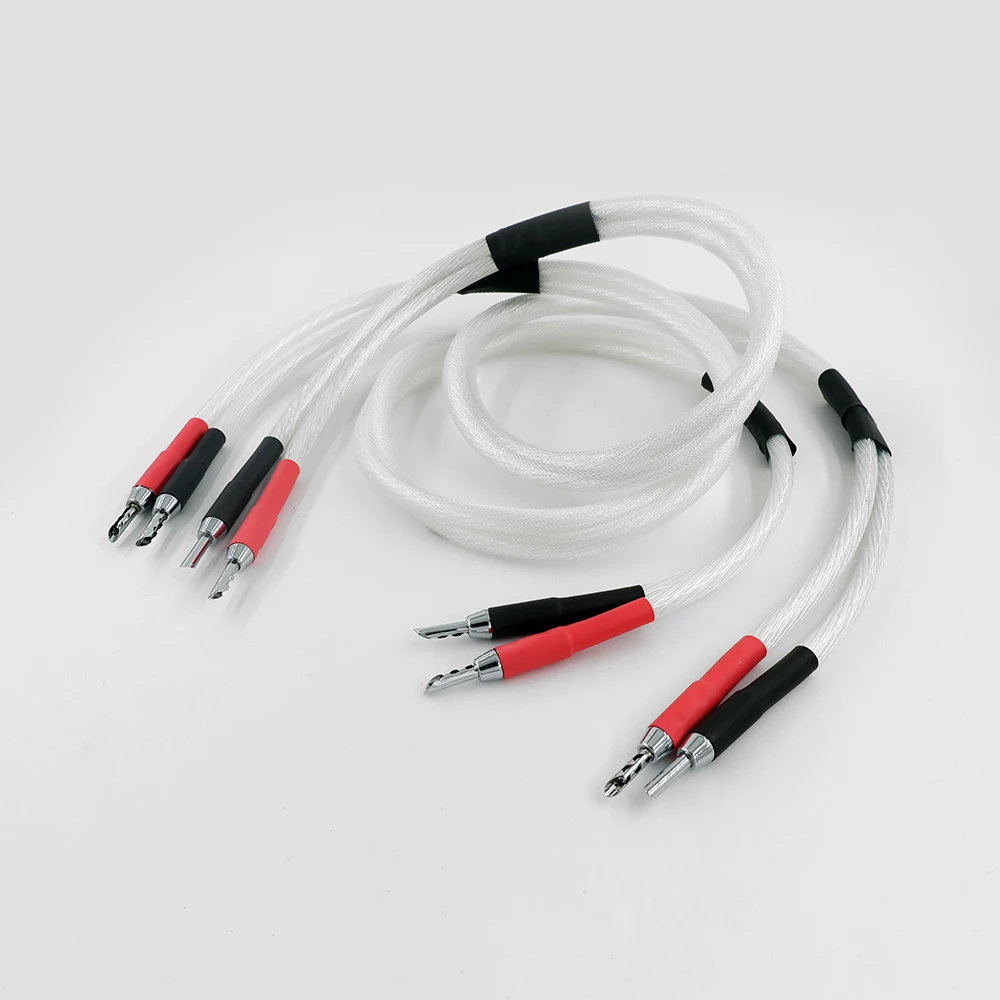 ピュアシルバースピーカーケーブル,ハイエンドオーディオアンプ,Yプラグ,バナナ,アップグレード,新品,5 ncc,99.997%