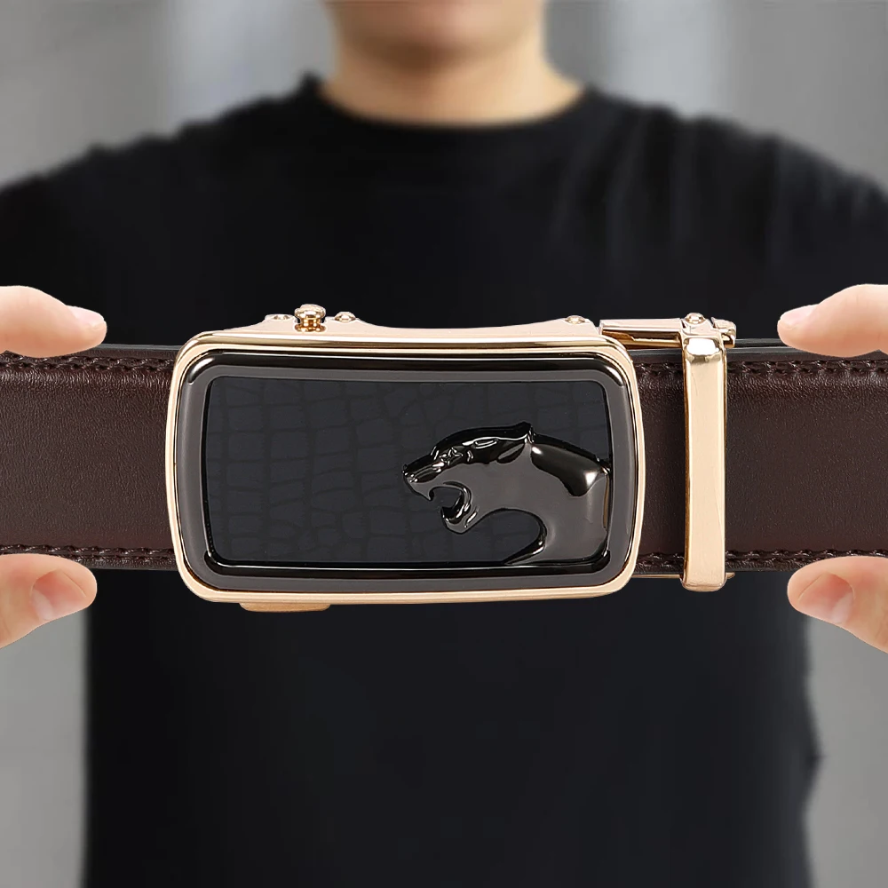 الرجال التلقائي مشبك جلد البقر الحقيقي حزام الترفيه سراويل أنيقة حزام الرجال حزام الخصر