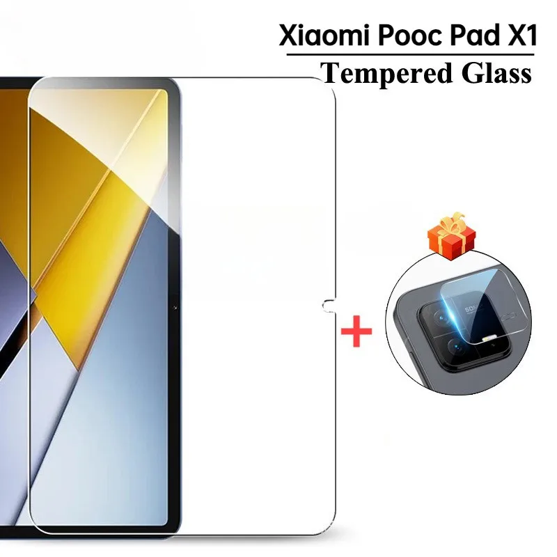 2 IN 1 Tempered Glass For Xiaomi POCO Pad X1 2025 11.2 Inch Screen Protector For Xiaomi Pad7 8 Poco PadX1 Camera Protective Film