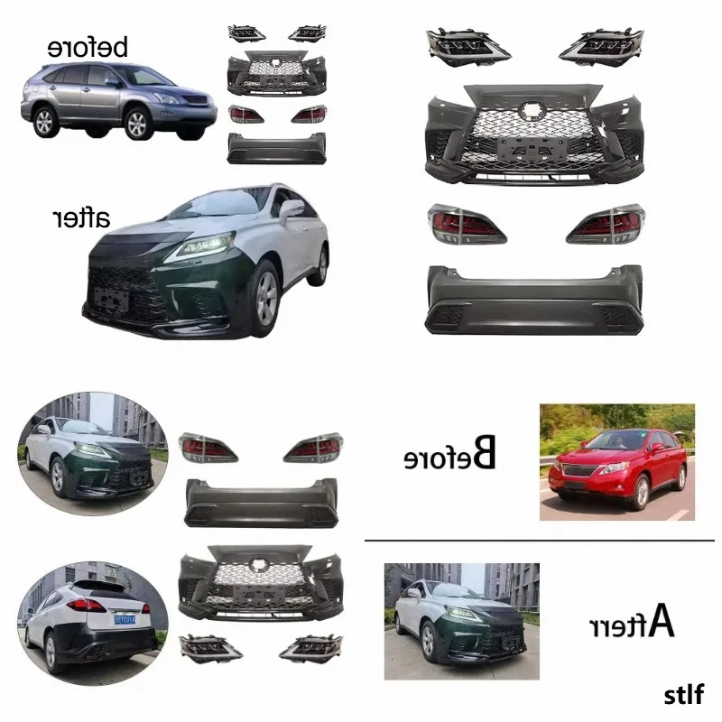 RX350 2013 2014 Upgrade to 2023 RX350h F High Quality Kit - Sport Body Kit with Front and Rear Bumper Kit