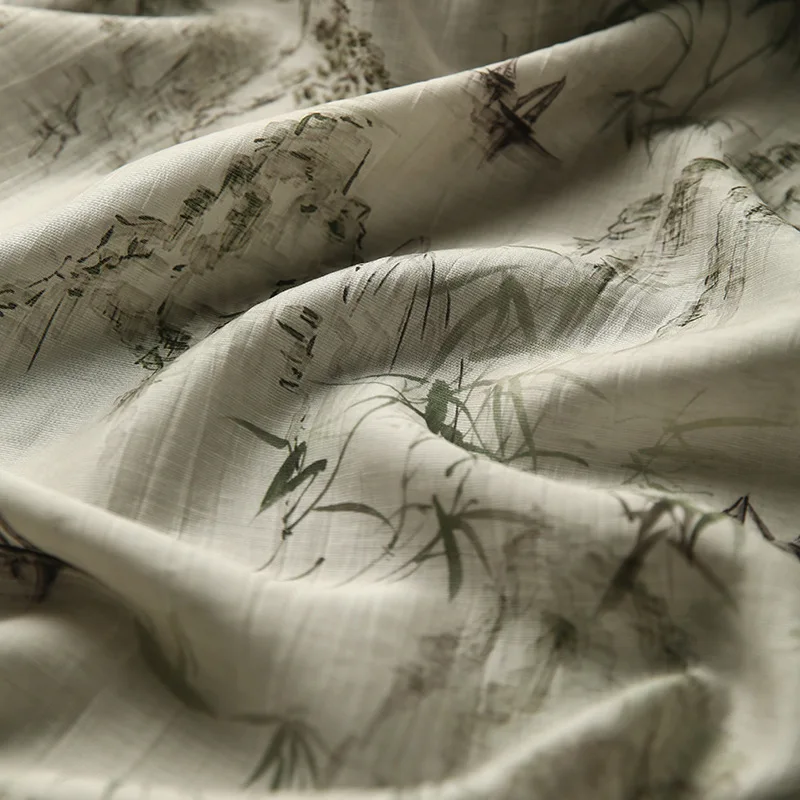 Dunne bedrukte linnen stof gaas rok Hanfu shirt nieuw Chinees