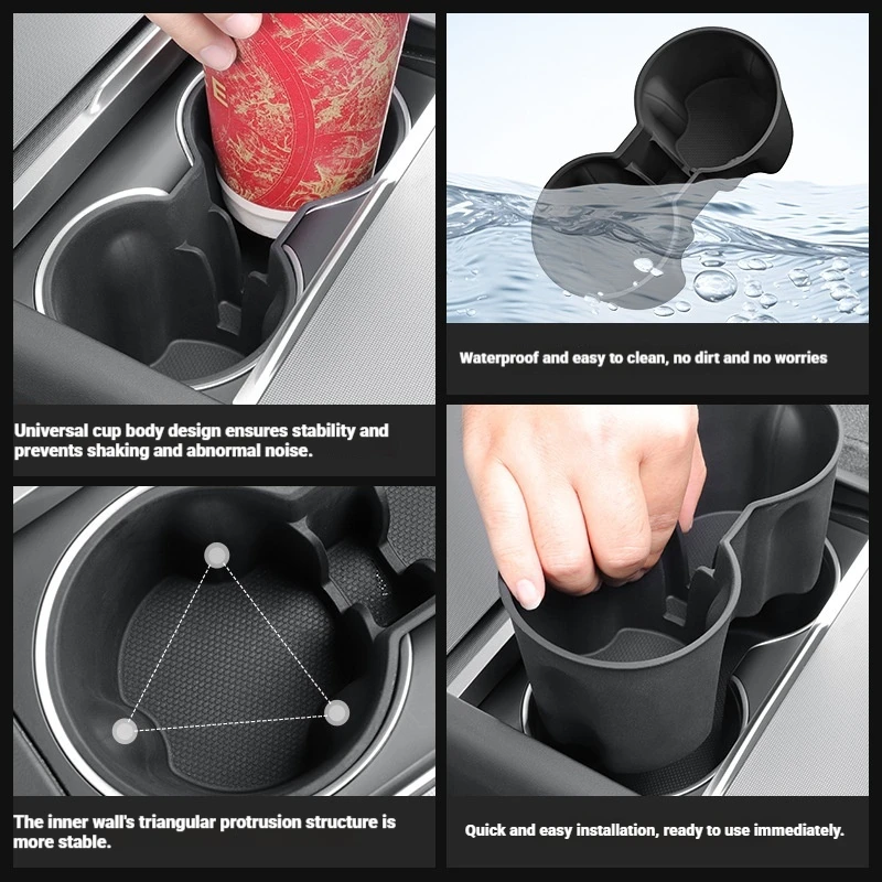 Suitable for the 2025 Tesla refreshed Model Y center console rear drainage cup sleeve, Tesla drink rack, and cup holder