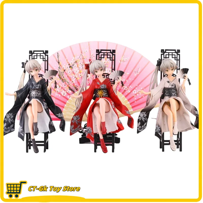 22cm Anime Re Zero Starting Life In Another World Figures Rem Quadratic Element Kimono Fan Women'S Solid Figures Car Mounted Toy