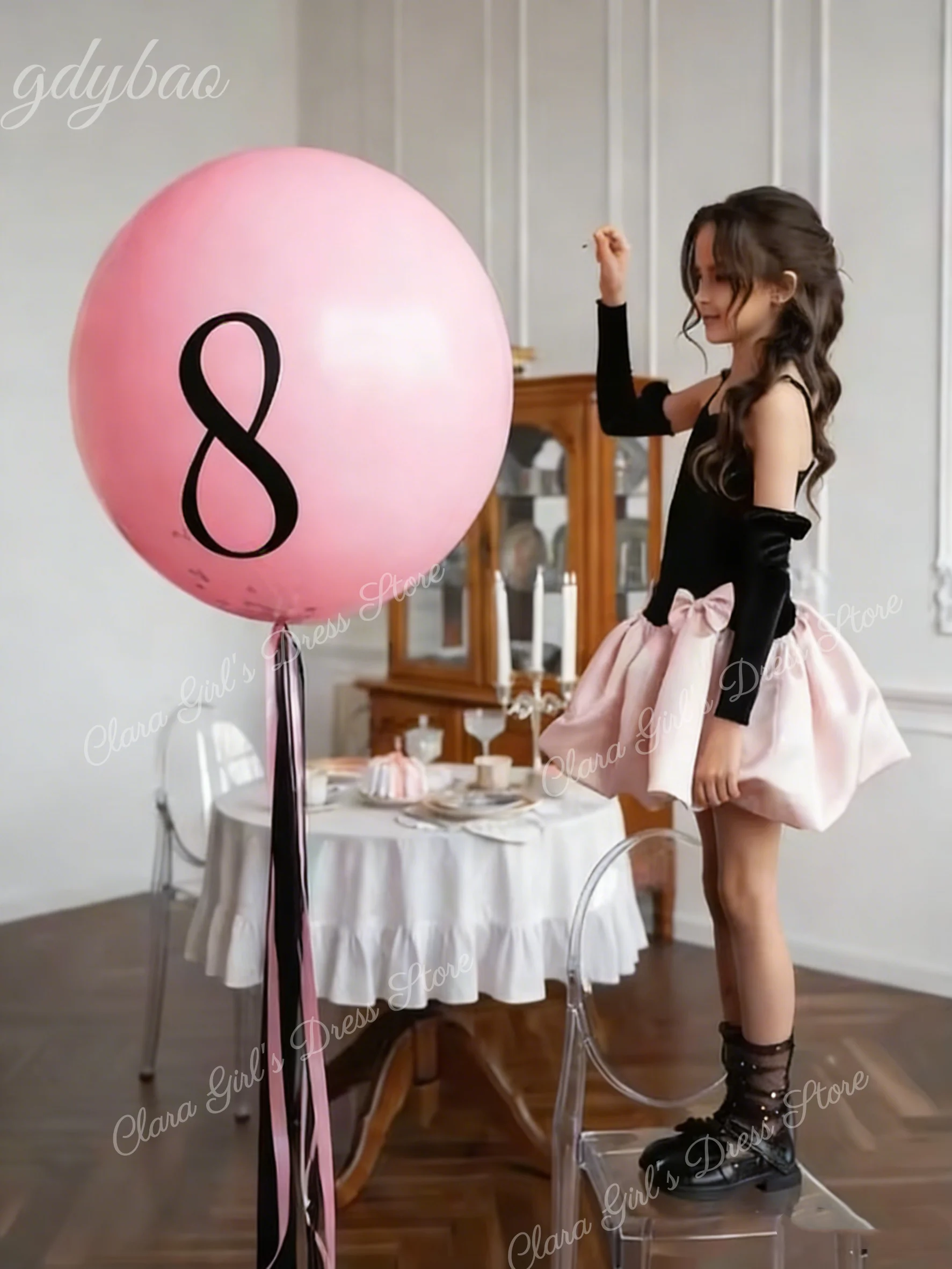 فستان فتاة الزهور ذو كتلة ألوان مخصصة فستان الأميرة المخملي المنفوش مناسب لحفلات الزفاف وعروض أعياد الميلاد والمناولة الأولى