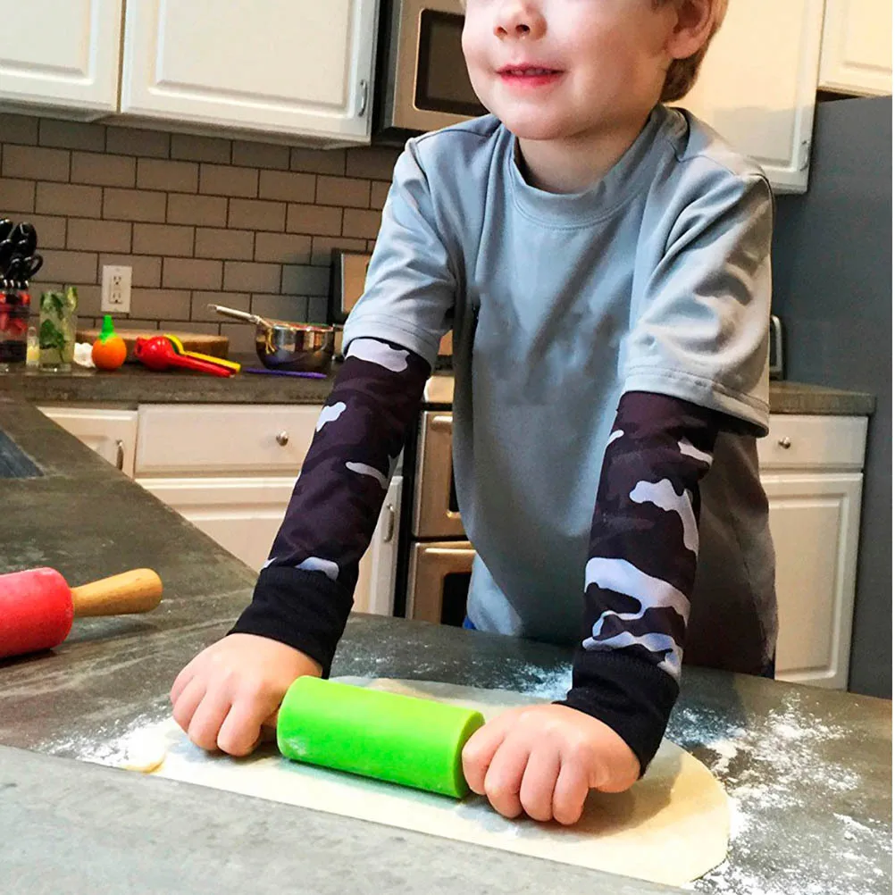 

Food Grade Silicone Rolling Pin Wooden Handle Non-Stick Kitchen Baking Tool Lightweight Convenient Fondant Dough Pastry Roller