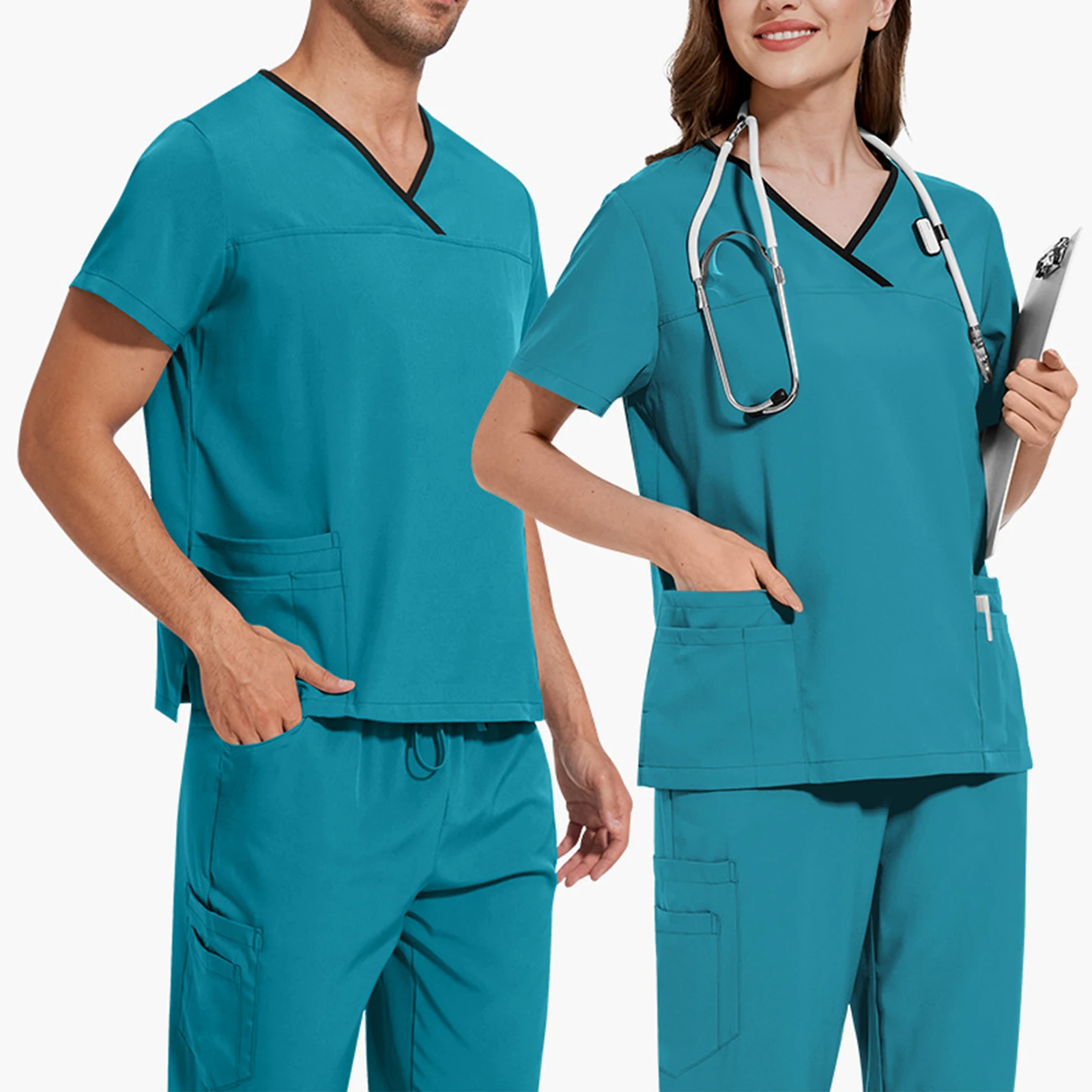 

Wholesale Soft Lightweight Jogger Style Scrubs Suit Healthcare Worker Doctor Nurse Health Clinic Veterinary Pharmacy Uniforms