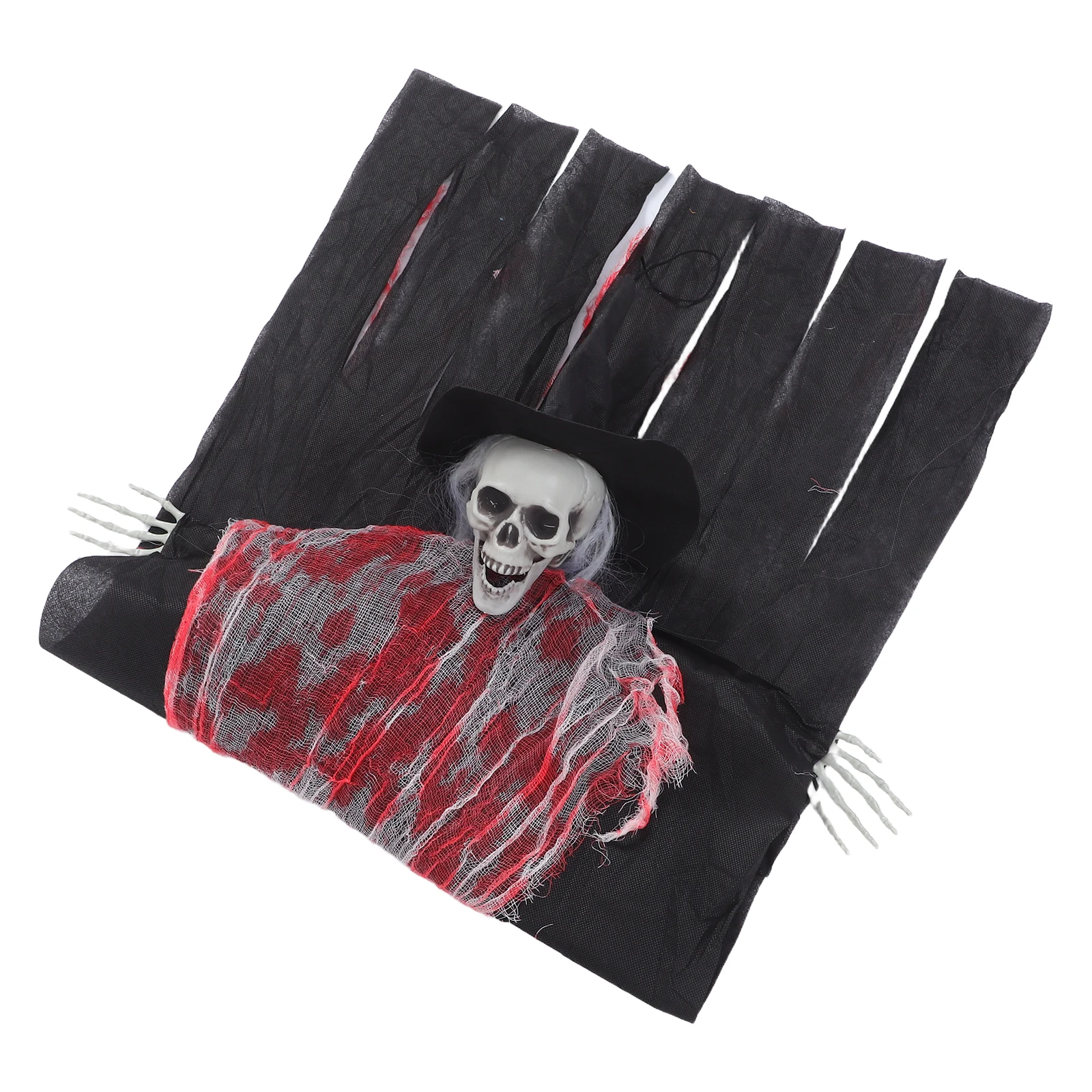 

Halloween Hanging Ghost Decoration Creepy Skull with Hood for Outdoor Garden Patio Yard Party Haunted House Setup