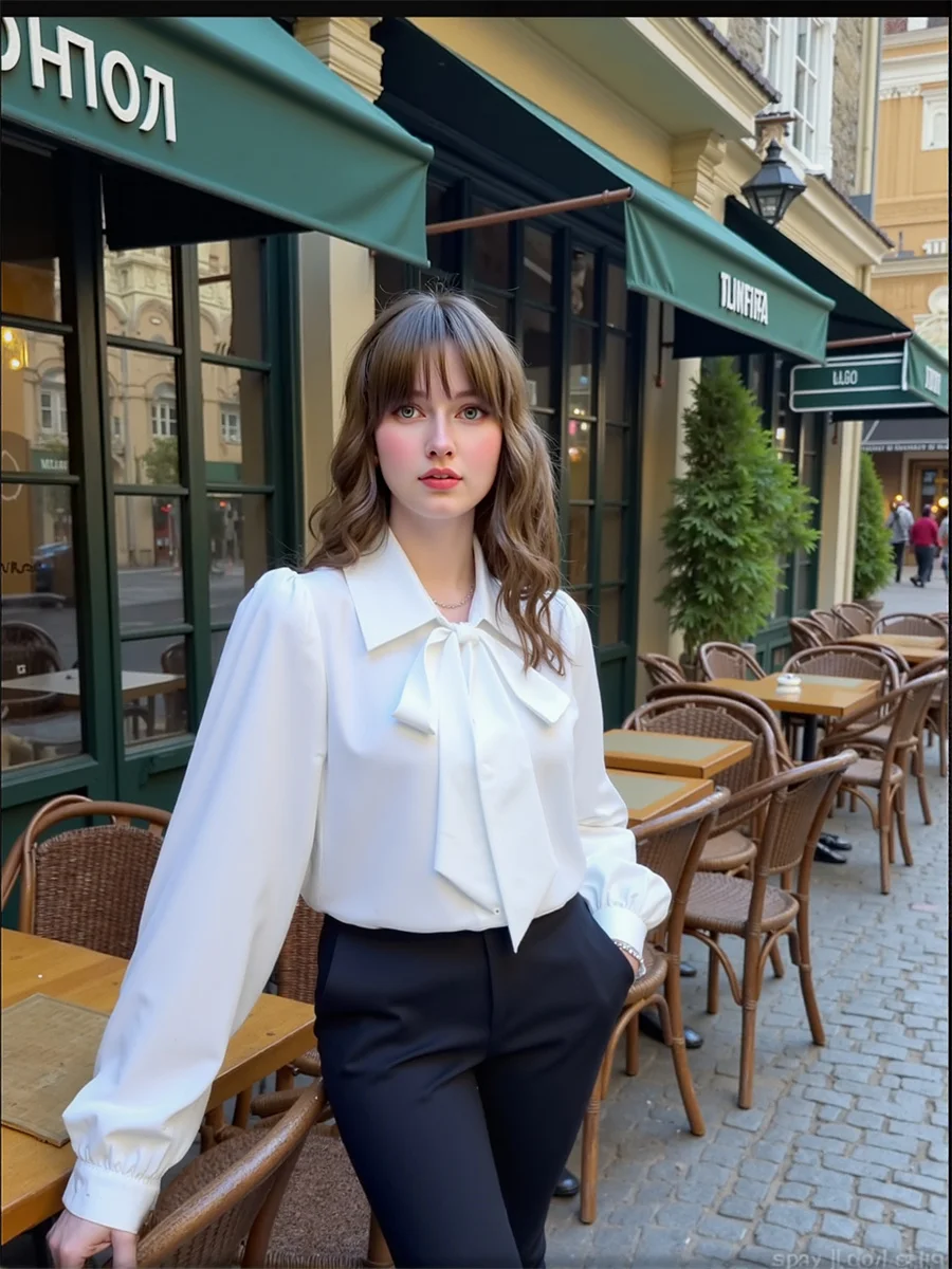 Lässige weiße Hemden, coole Langarmblusen, Damenbekleidung, Trend 2025, Herbst, Unisex, ausgestellte Spitze, feminin, feuchtigkeitsableitend, Urlaubsdrehung