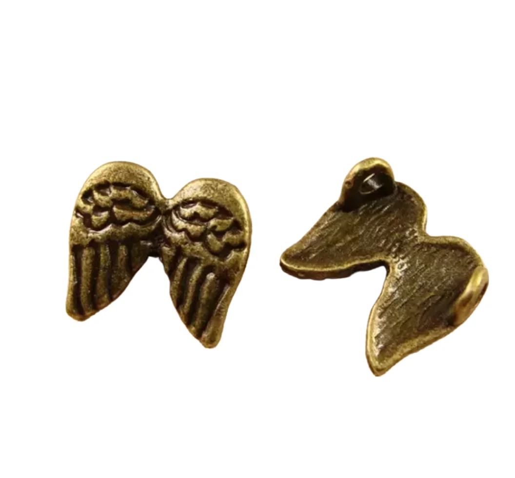 

25pcs 14*12mm wings design 2holes charms for making accessories Zinc Alloy Metal HW3734
