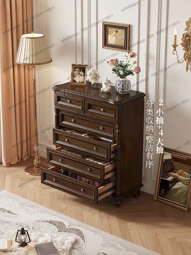 American retro rural six-bucket cabinet storage five-bucket household solid wood locker