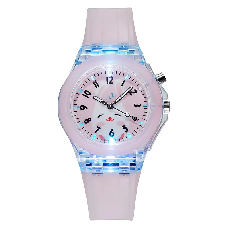 

Luminous Children Watches For Girls Cartoon Monkey Rabbit Flash Light Kids Watch Student Clock Gift relogio infantil reloj niño