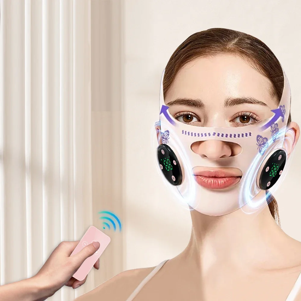 EMS المنزلية الذكية مدلك الوجه على شكل حرف V قناع الوجه حزام التخسيس الوجه رفع تقليل استرخاء الوجه جهاز الجمال #2