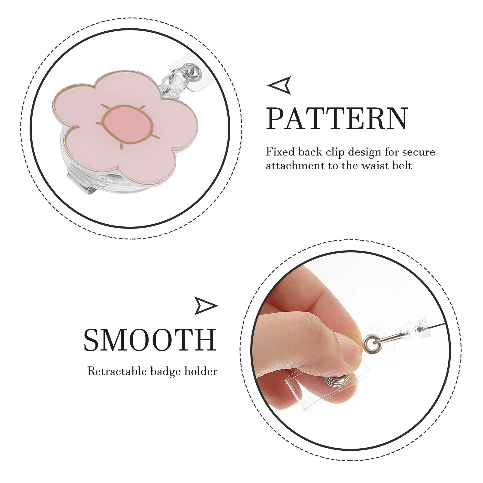 4Pcs Acrylic Badge Holders Retractable Id Tag Clips Portable Wear-Resistant Badge Buckles Employee Card Holder Chest Card Clips