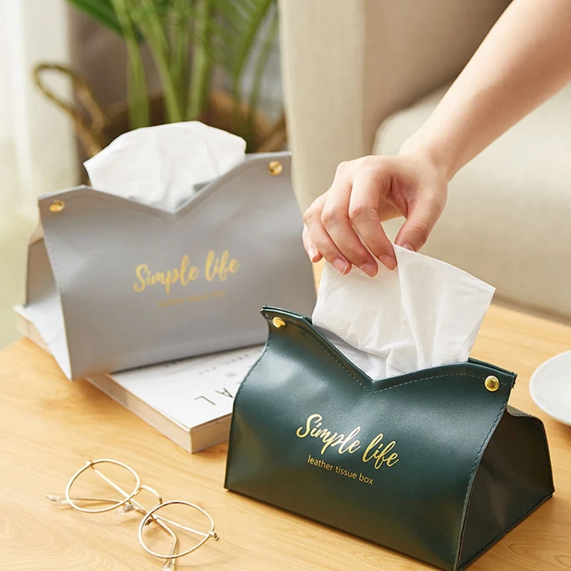 Fashion Car Tissue Box Desktop Table Napkin Holder Case Storage Box Desktop PU Leather Tissue Container Bathroom Home Decortion