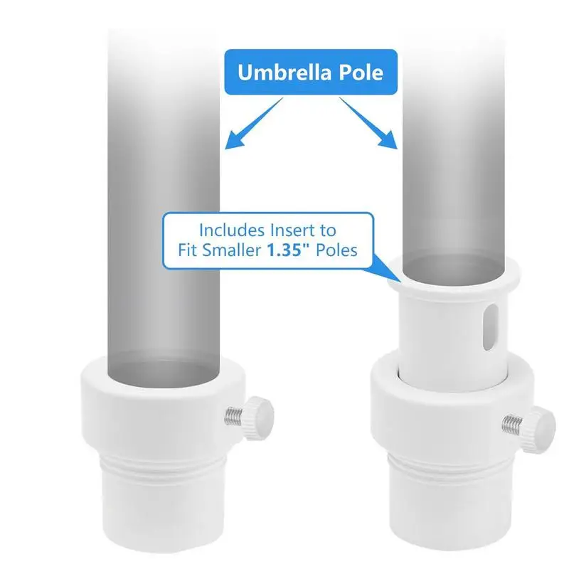 Umbrella Pole Stabilizer Umbrella Base Insert Fit 1.35-1.5in Windproof Adapter Sunshade Rod Mount For Rooftop Terrace Beach