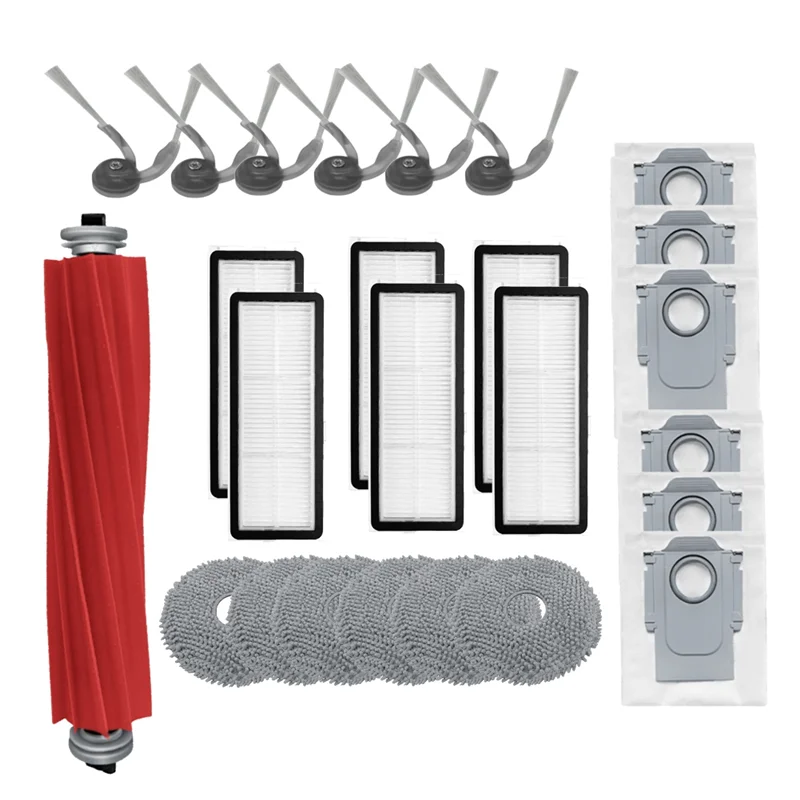 

X16A 2025 NEW-Full Set Of 25 Vacuum Cleaner Parts For Roborock QV 35A / QR 598 / QR 798: HEPA Filters, Brushes, Mops & Dust Bags