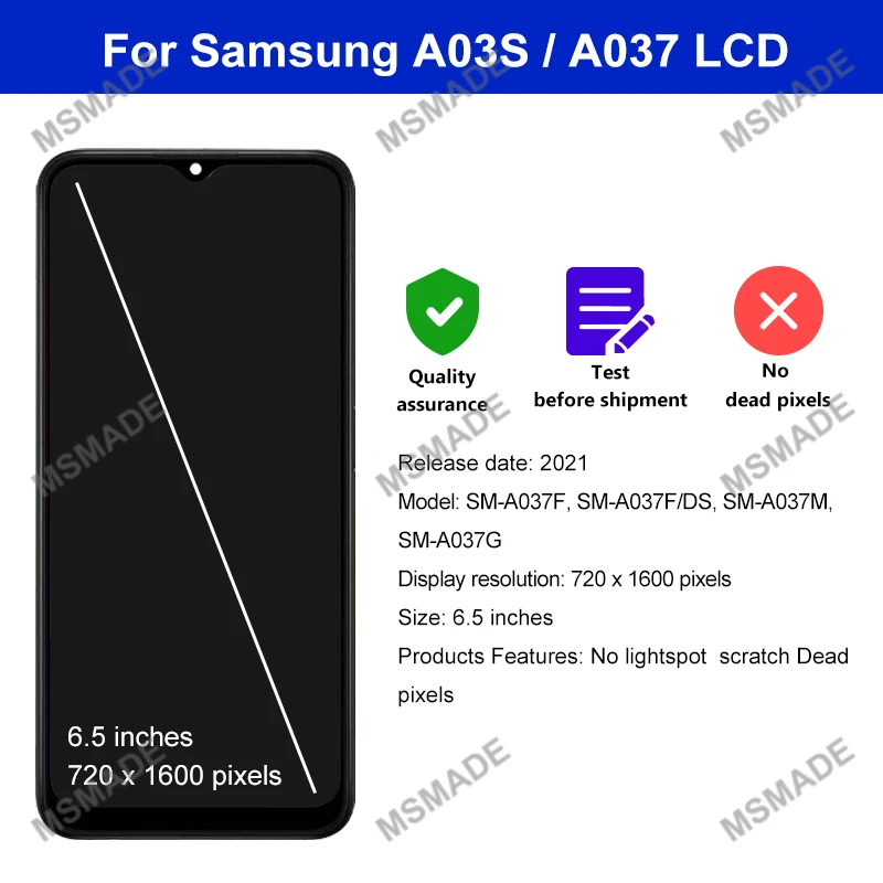 Choice IPS For Samsung Galaxy A03S LCD Display A037F Touch Screen Digitizer For Galaxy A03S Display SM-A037M Replacement Parts