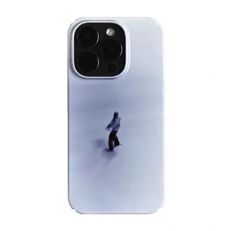 

ins Korean Blue Skiing Boy Phone Case for IPHONE 17 Air 16E 15 PROMAX 14 Plus 13 12 MINI 11PRO 16Plus XR XS SAcrylic Phone Cover