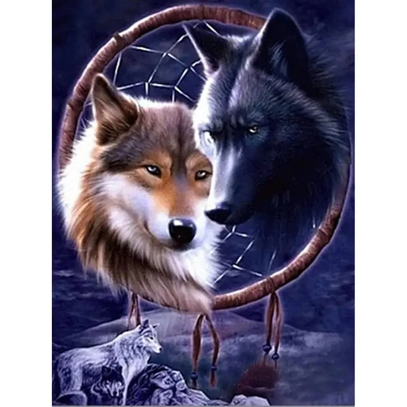 

Create A Stunning Dreamcatcher Wolf Mosaic Painting With This 1pc Diamond Art Kit For Adults!