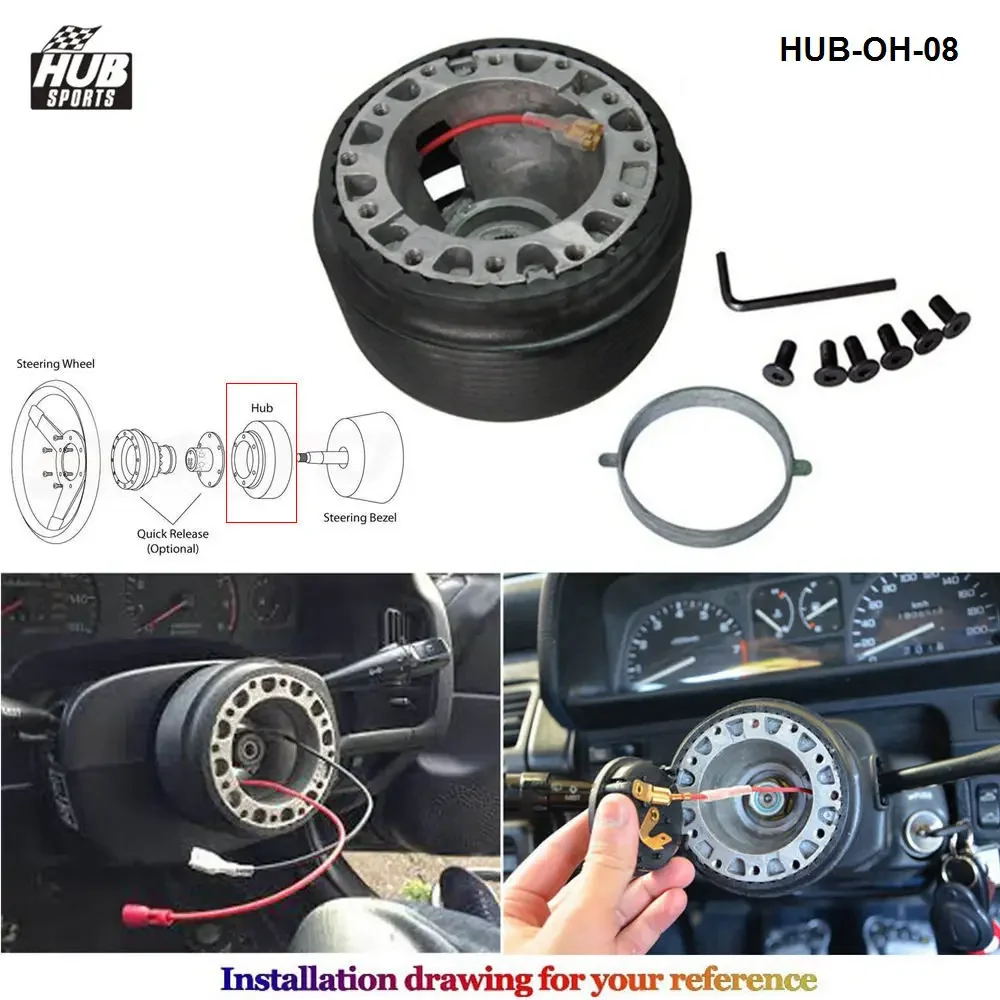 Hub Adapter Boss Kit Aftermarket Steering Wheel For Honda Prelude 88-91/Accord 84-89 Fit 6Bolt 6-Hole Steering Wheel HUB-OH-08