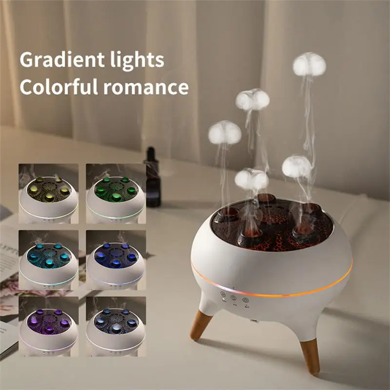 Flame Essential Oil diffuser 250ML Air Diffuser Humidifier For Home Bedroom Large Room Mushroom Diffuser