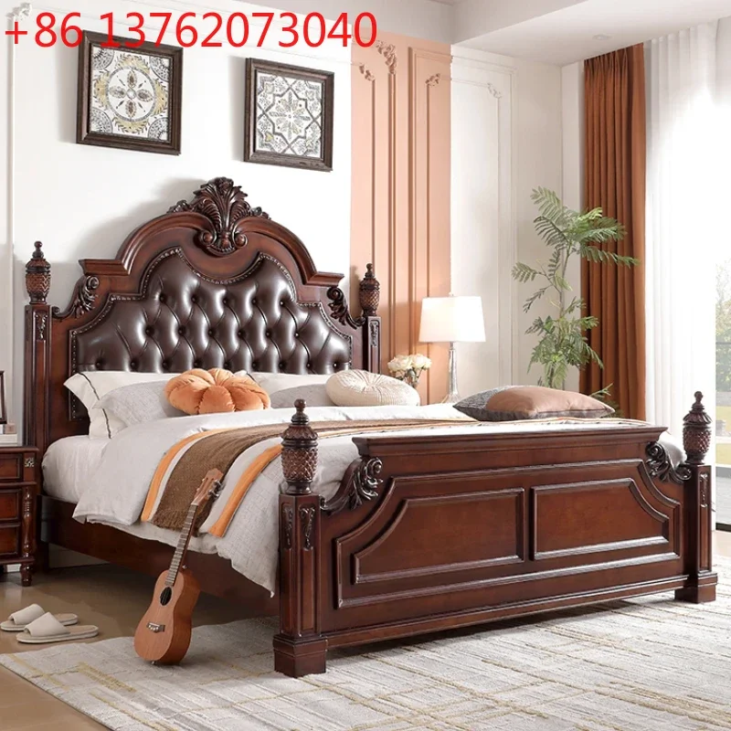 

Двуспальная кровать из кожи и дерева класса люкс для взрослых, с мягкой обивкой, с местом для хранения, экономия пространства, мебель для спальни