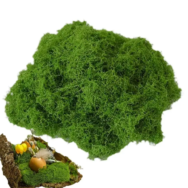 Green Moss Fake Craft Moss Wool-Like Decorative Moss Breathable Colorfast Fake Moss Artificial Moss