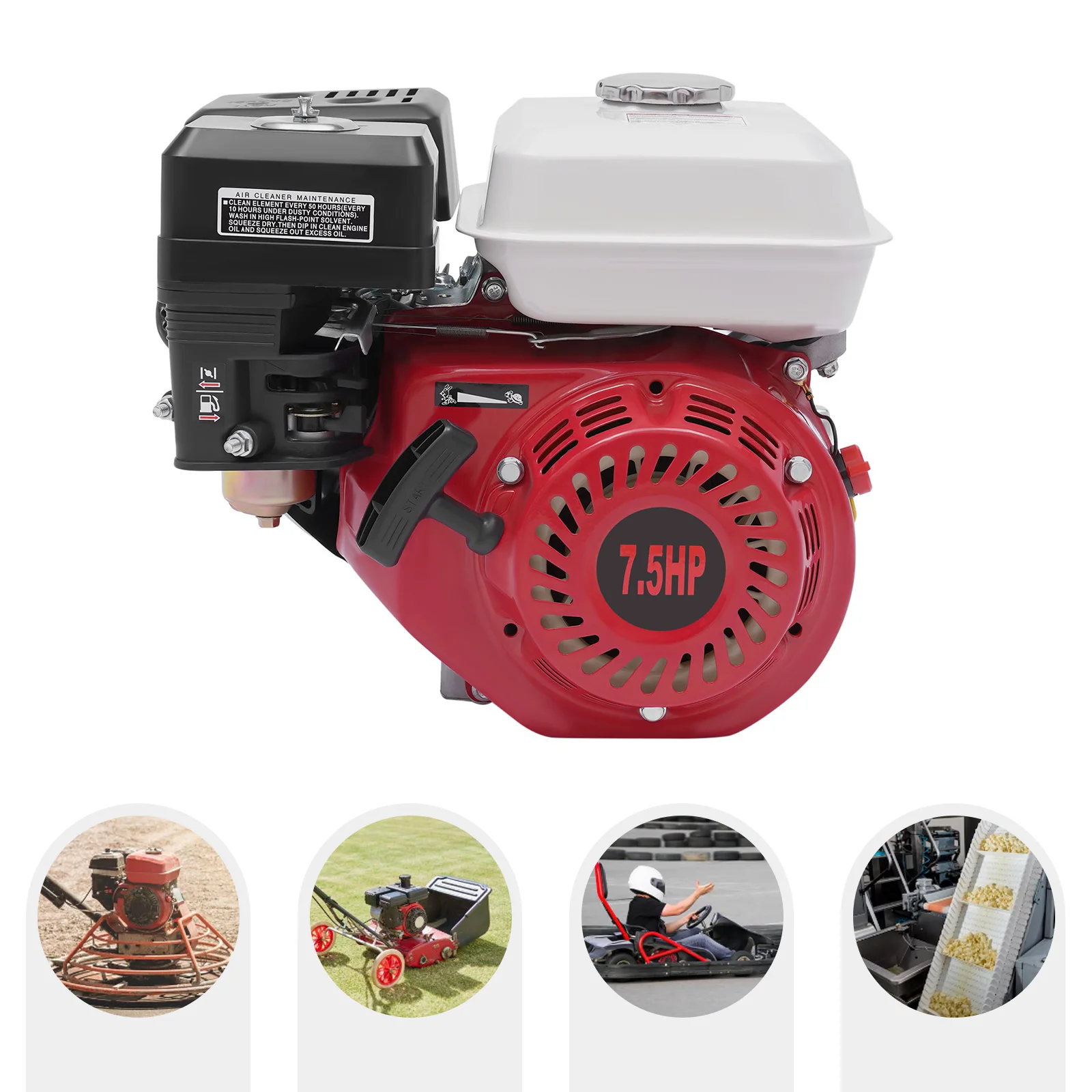 4 Stroke 7.5HP 215CC Gas Petrol Motor Single Cylinder Rotovator Fuel Engine OHV
