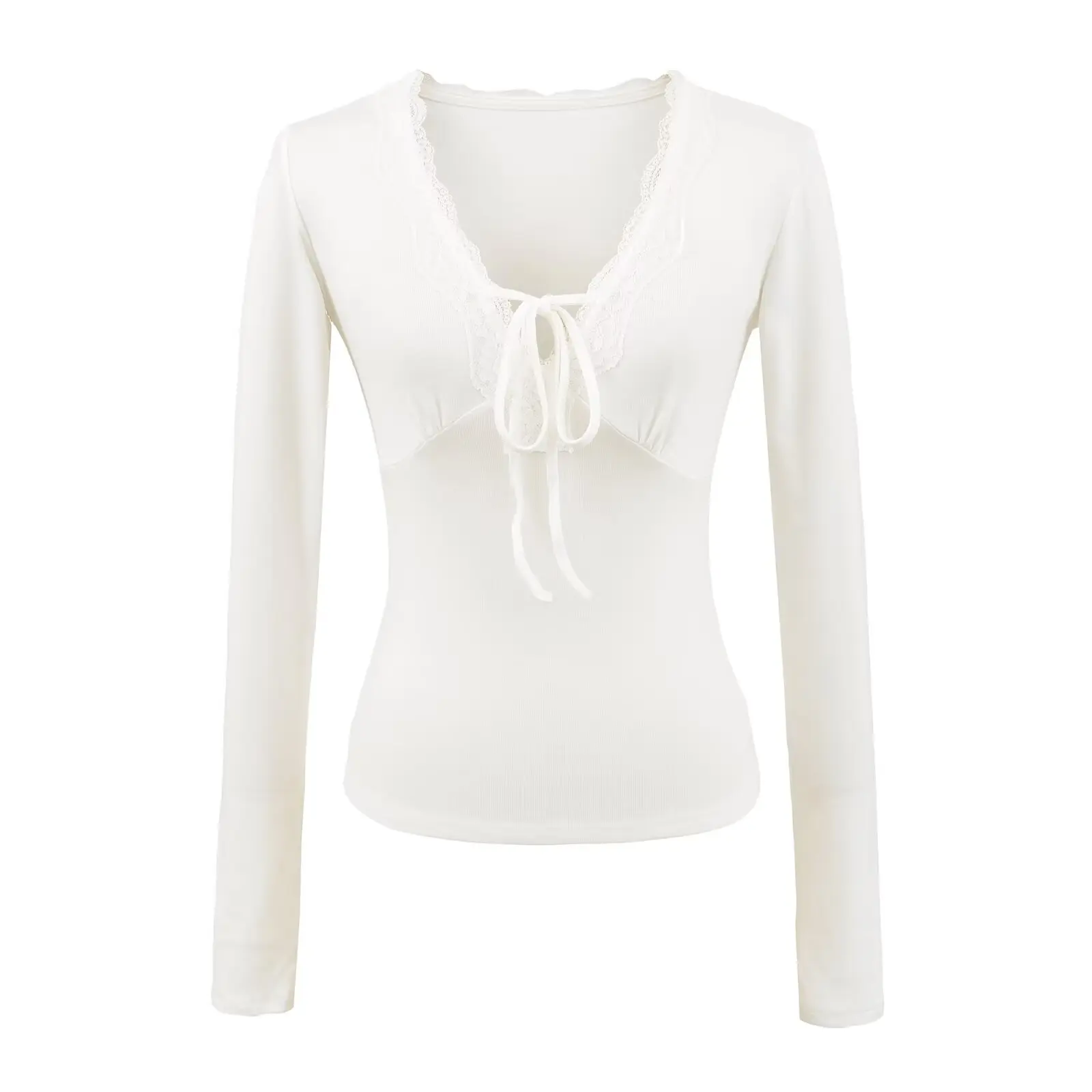 Seksowna koronkowa bluzka z dekoltem w serek, dopasowany krój, modelująca talię, idealna jako bielizna lub top pod spódnicę.