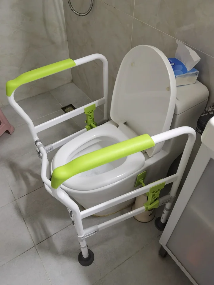 

Toilet Safety Handrails Bathroom Grab Bars Adjustable Height Support Frame Non-Slip Toilet Seat Riser Home Safety Equipment