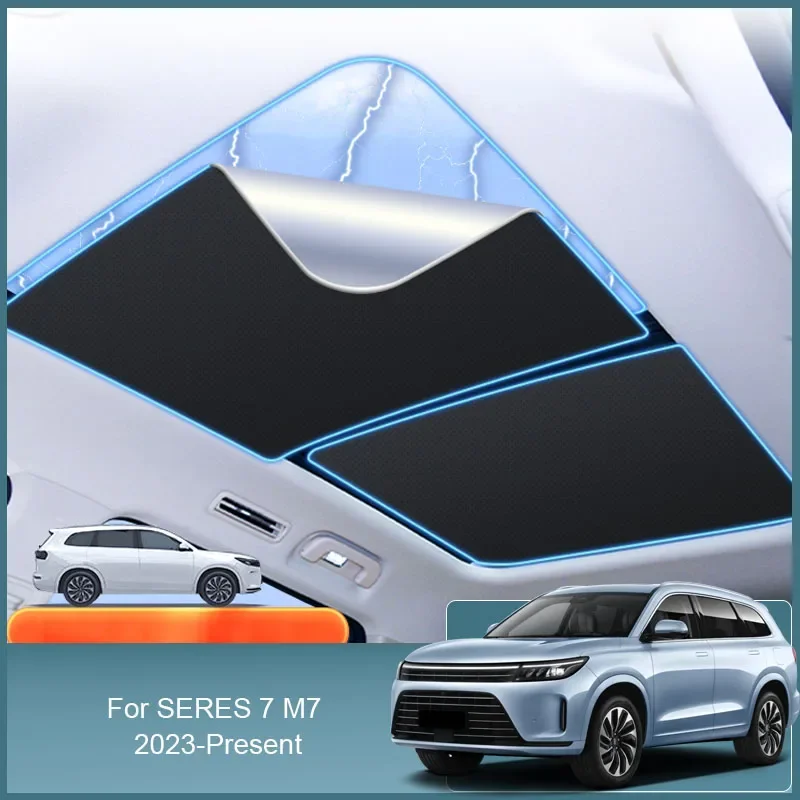 Car Electrostatic Adsorption Sunroof Sunshade For SERES 7 M7 2023-Present Heat Insulation Skylight Sticker Auto Accessories