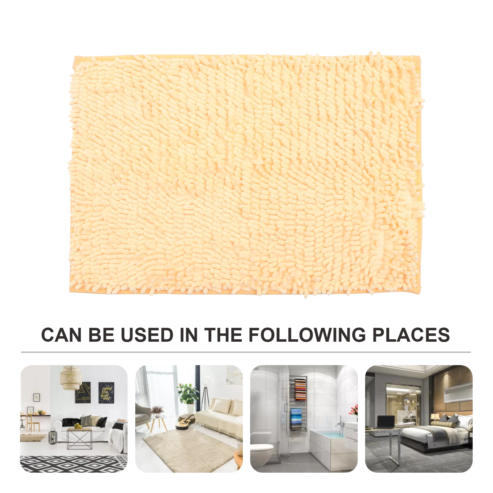 

Chenille Rug Soft Touch Bright Color Saturation Living Room Bedroom Floor Fuzzy Vacuum Cleaner Mats Door Pad