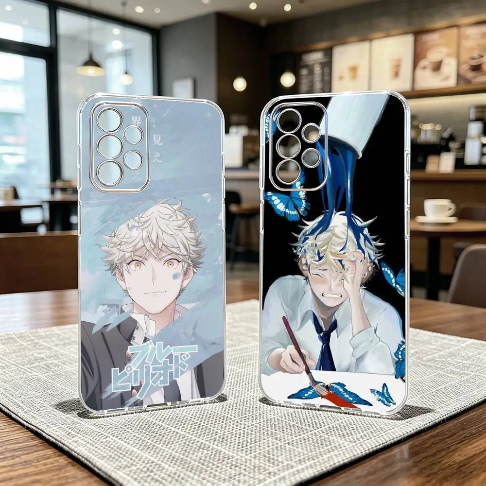 

Yatora Yaguchi Blue P-Period Phone Case Transparent Silicone Soft For Samsung S25,S24,S21,S22,S23,S30,Ultra,S20,Plus,Fe
