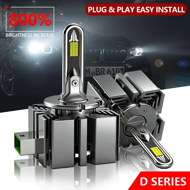 

2PCS D3S LED Car Headlights Bulbs 300W D1S D8S D2S/R D4S/R 6000K U-Shaped Copper Tube Cooling HID Conversion Kit Plug&Play 12V