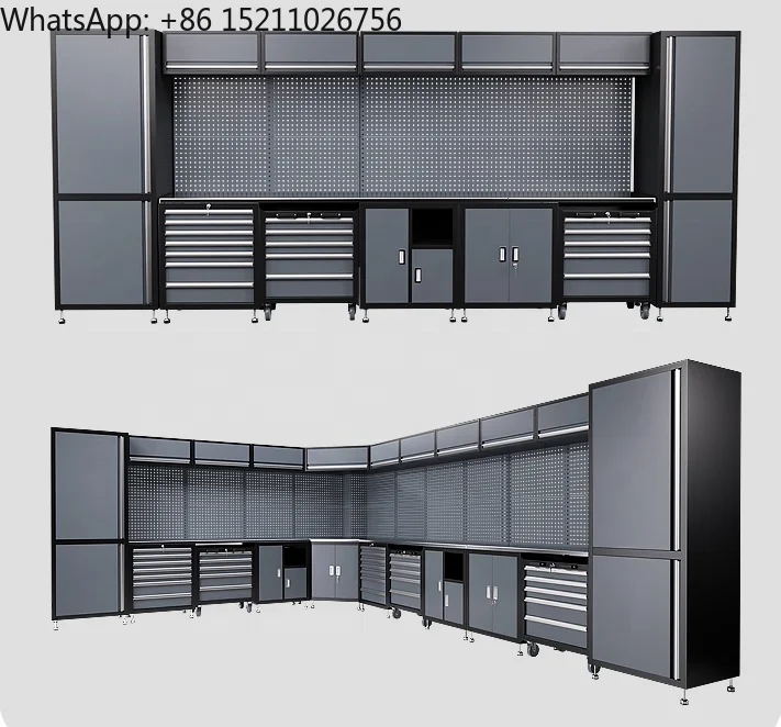CYD Large Steel Combination Tool Cabinet & Workshop/Garage Workbench with Modern Design Handmade Construction Key Lock Security