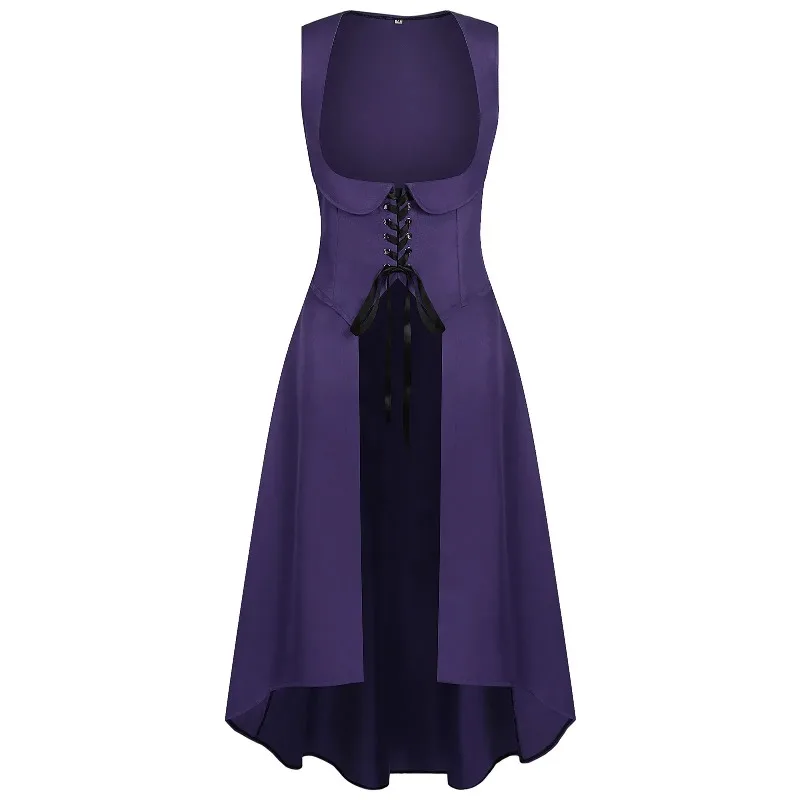 Mittelalterlicher Umhang für Damen, Cosplay-Kostüm, Ärmelloser Offener Umhang aus Polyester, Kriegerin-Kostüm für Halloween, Karneval, Party, Cosplay-Kleid 2026 – Detail 5