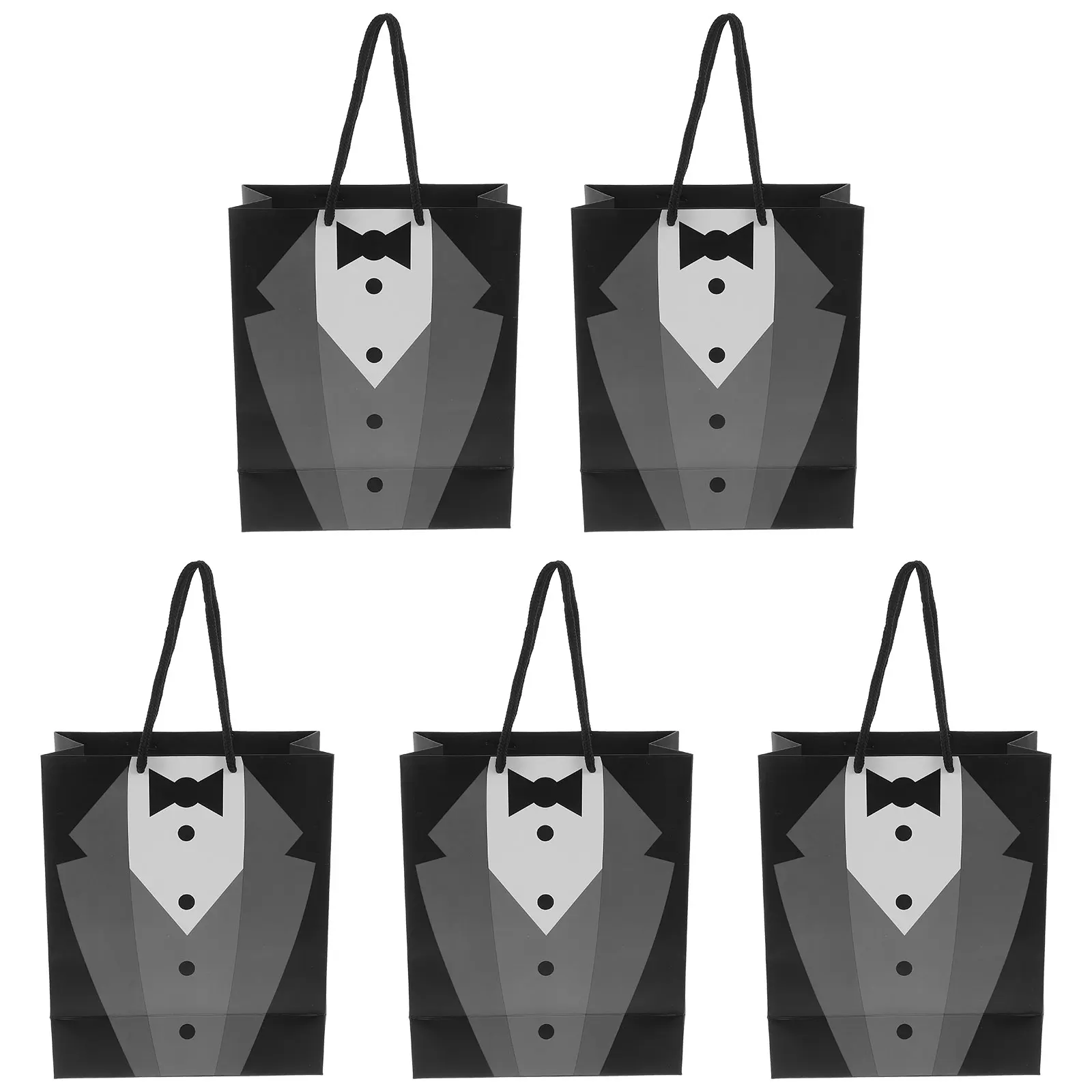 

5 Pcs Square Dress Tote Bag Miss Paper for Creative Bridegroom Black Tuxedo Bags