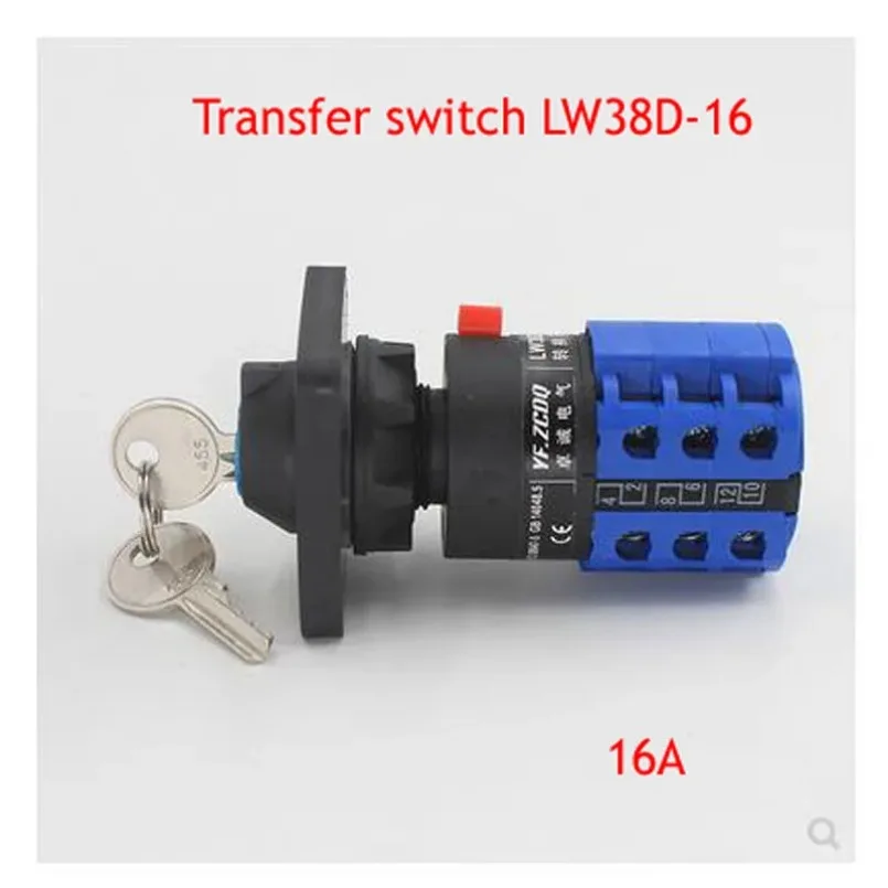 1PC LW38D-16 4E3410/3CY Multi-stage With Lock Key Universal Switch 16A