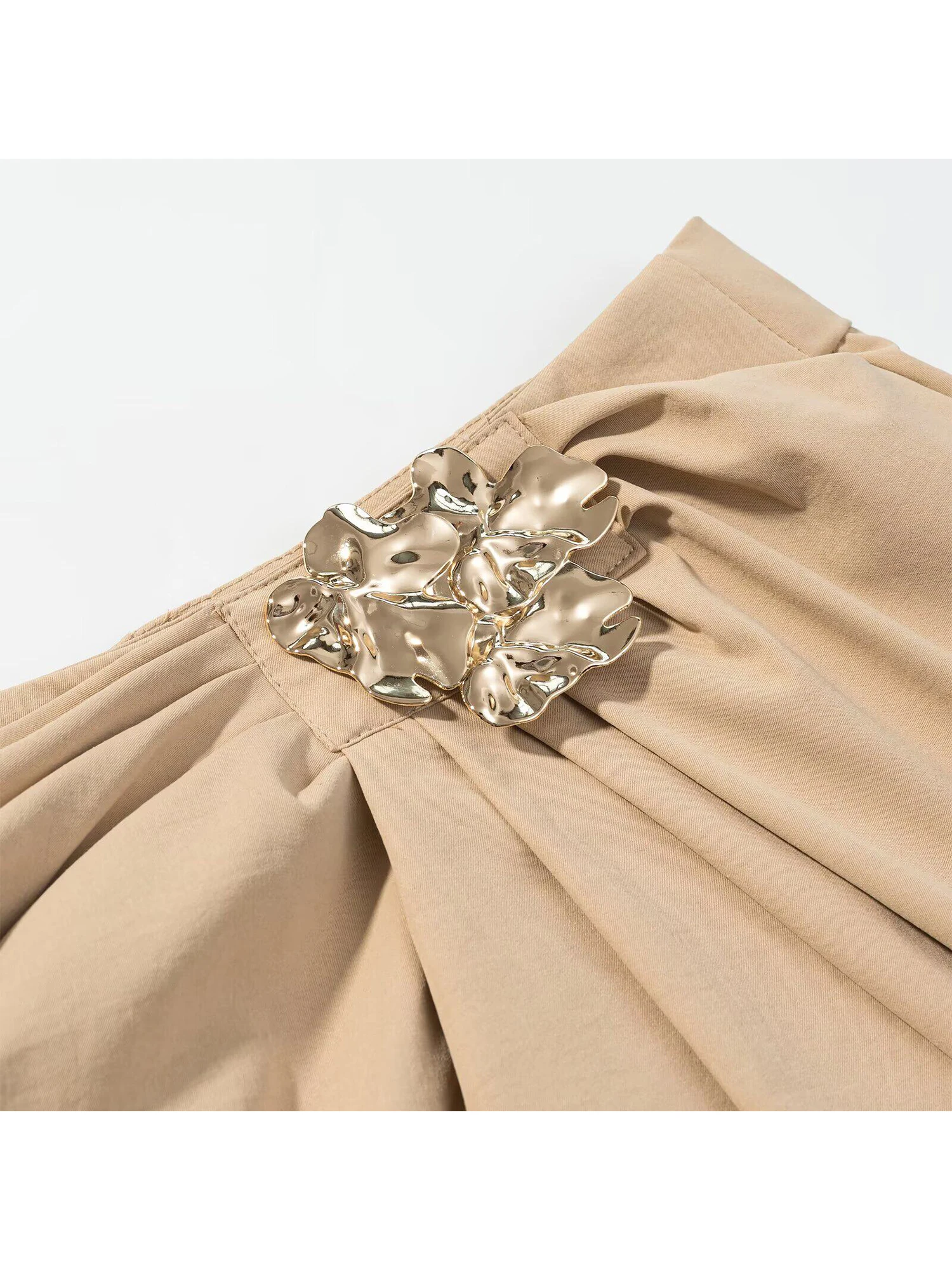 Women's Khaki Mini Skirt Fashion Casual A-Line Skirt 2000s Vintage Stylish High Waist A-Line Short Skirt for Women Summer 2026