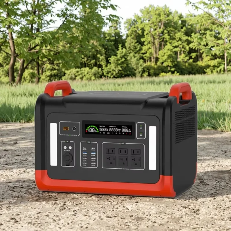 Portable 2400W Solar Power Station Pure Sine Wave Inverter Lithium Ion Battery  for Home Emergency Use Outdoor Car