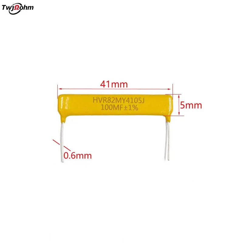 2Pcs HVR82MY4105K chip type 1W ceramic metal glass glaze non-inductive high voltage resistor 68MF100MF72MJ Ohm accuracy 1%
