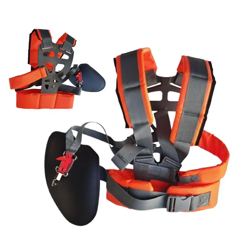 new Double Shoulder Harness Strap W Shape Strimmer Padded Belt Comfortable Labor Saving for Brush Cutter Trimmer Garden Pruner