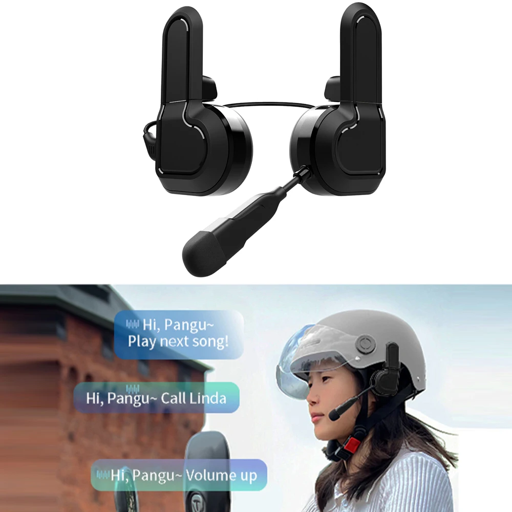 Motorcycle Bluetooth Helmet Headset Wireless Stereo Waterproof Moto Headphones Music Player Handsfree Earphone with Clip Holder