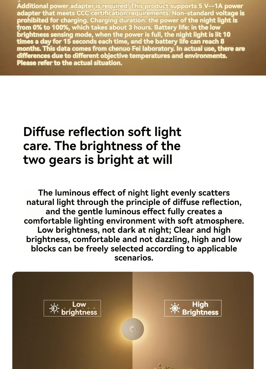 Xiaomi Mijia Night Light 3 Type-C Rechargeable 600mAh Dual Sensor Automatic Induction Brightness Adjustable Soft Night Lamps